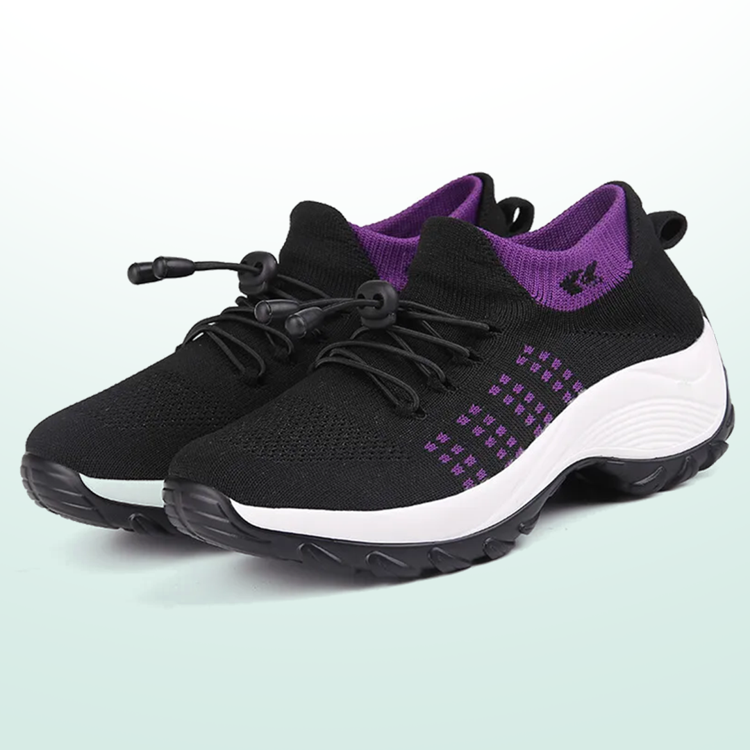 Chaussures Ambulo Tissu Tricoté - Violet Noir