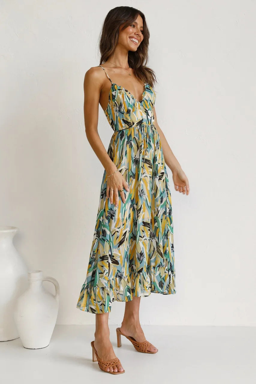 GABRIELLA | Robe d'été imprimée avec confort frais et style ensoleillé pour des journées libres