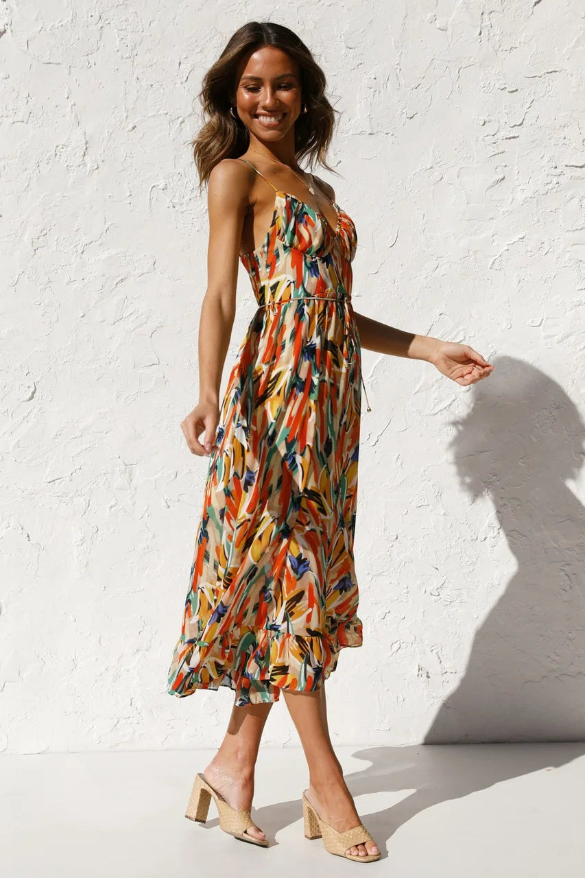 GABRIELLA | Robe d'été imprimée avec confort frais et style ensoleillé pour des journées libres