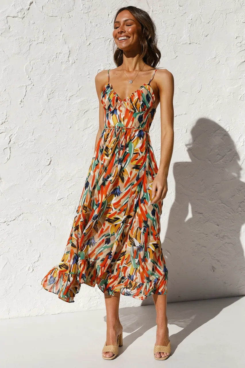 GABRIELLA | Robe d'été imprimée avec confort frais et style ensoleillé pour des journées libres