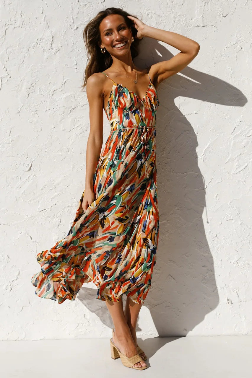 GABRIELLA | Robe d'été imprimée avec confort frais et style ensoleillé pour des journées libres