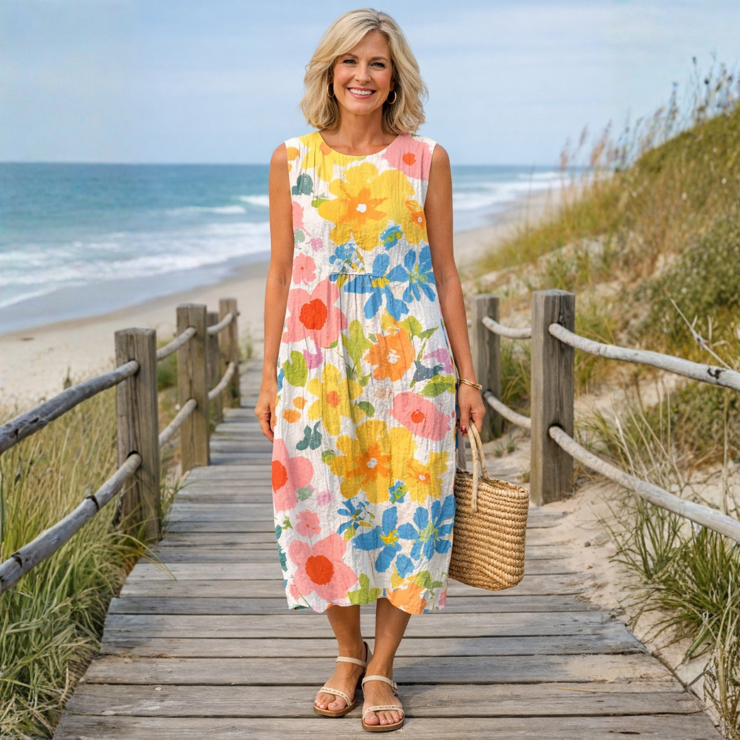 Ella™ | Robe midi florale pastel