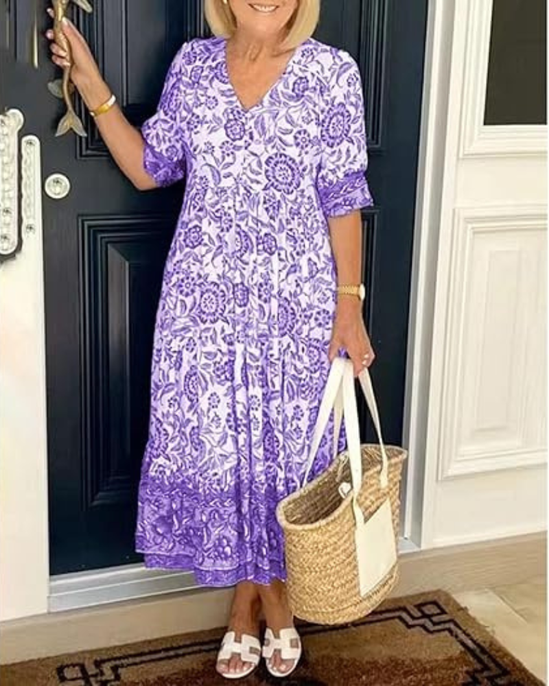 GIULIA | Robe Florale Élégante avec Confort Quotidien pour Toutes les Occasions