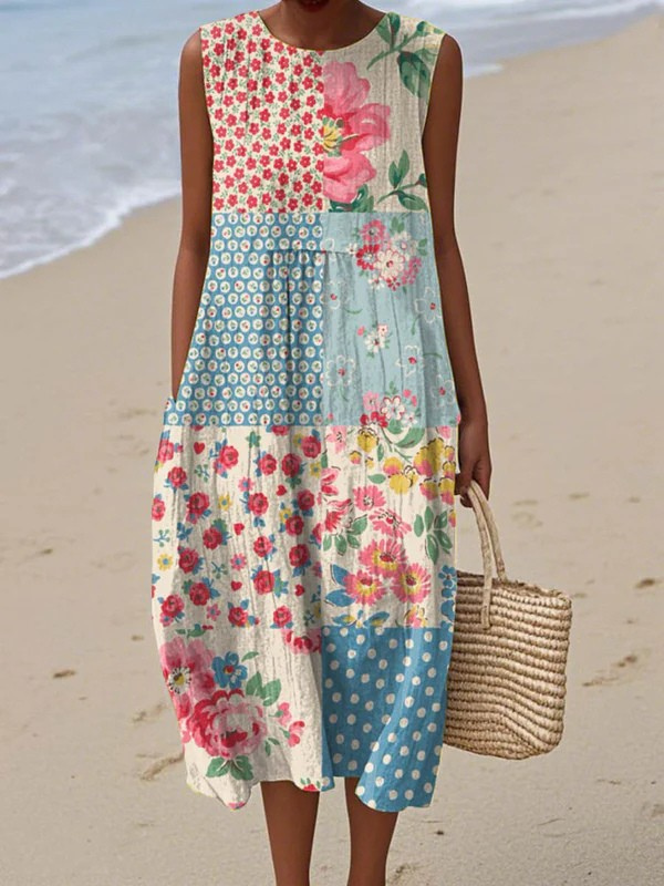 Anna™ Robe Midi Patchwork