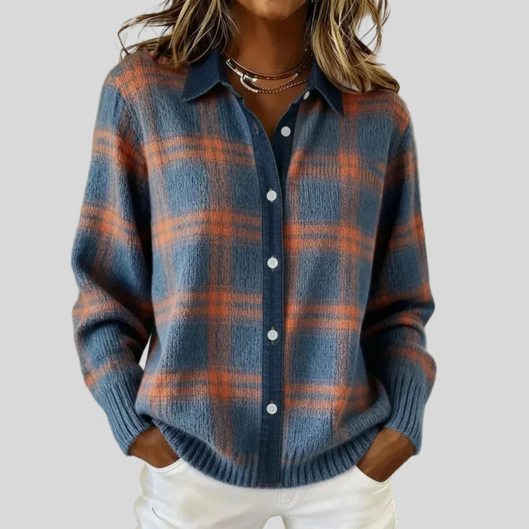 Sabrina™ | Veste en Maille à Carreaux