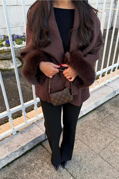 Aurelia™  | Manteau en Laine avec Fourrure