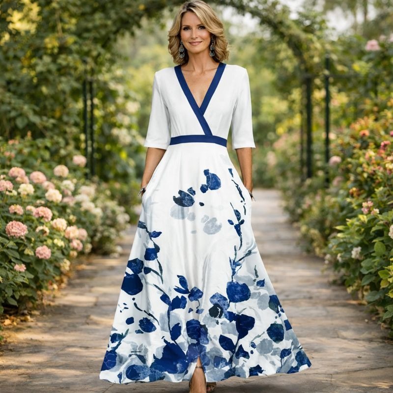 Mila™ | Robe maxi fluide à col en V