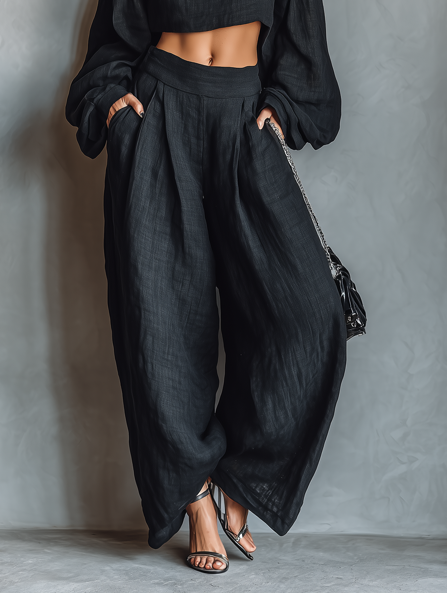 Tess | Ensemble épaule dénudée avec pantalon large
