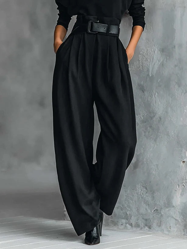 Lisa | Ensemble de 2 pièces noir avec ceinture