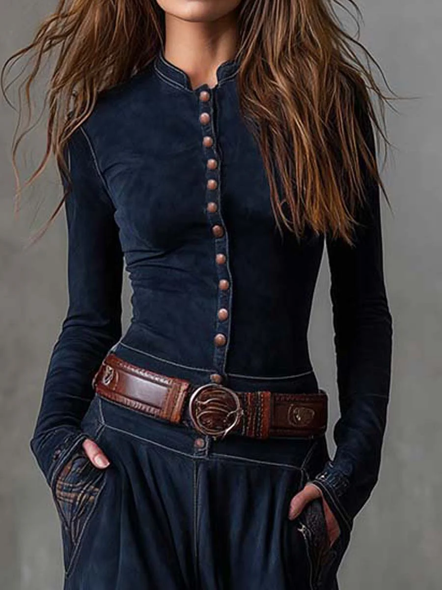 Mireille™ | Robe longue en daim avec ceinture