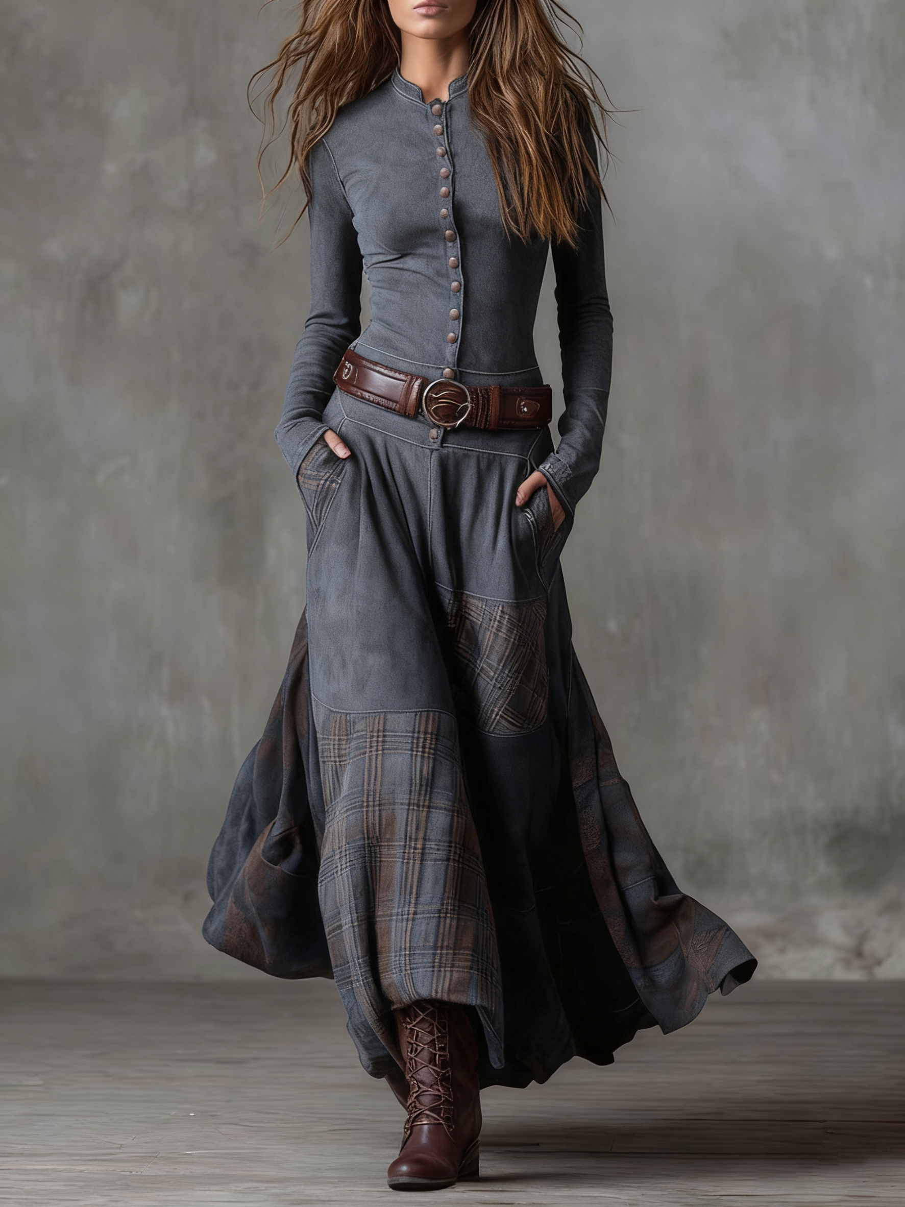 LEONORA™ | Robe vintage longue avec une coupe flatteuse et un look bohème intemporel (Inclut une ceinture)