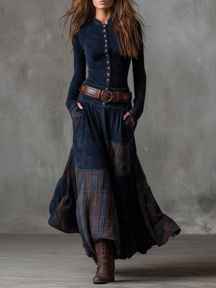 LEONORA™ | Robe vintage longue avec une coupe flatteuse et un look bohème intemporel (Inclut une ceinture)
