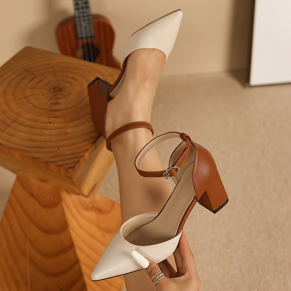 Marielle™ | Talons Bicolores à Bride