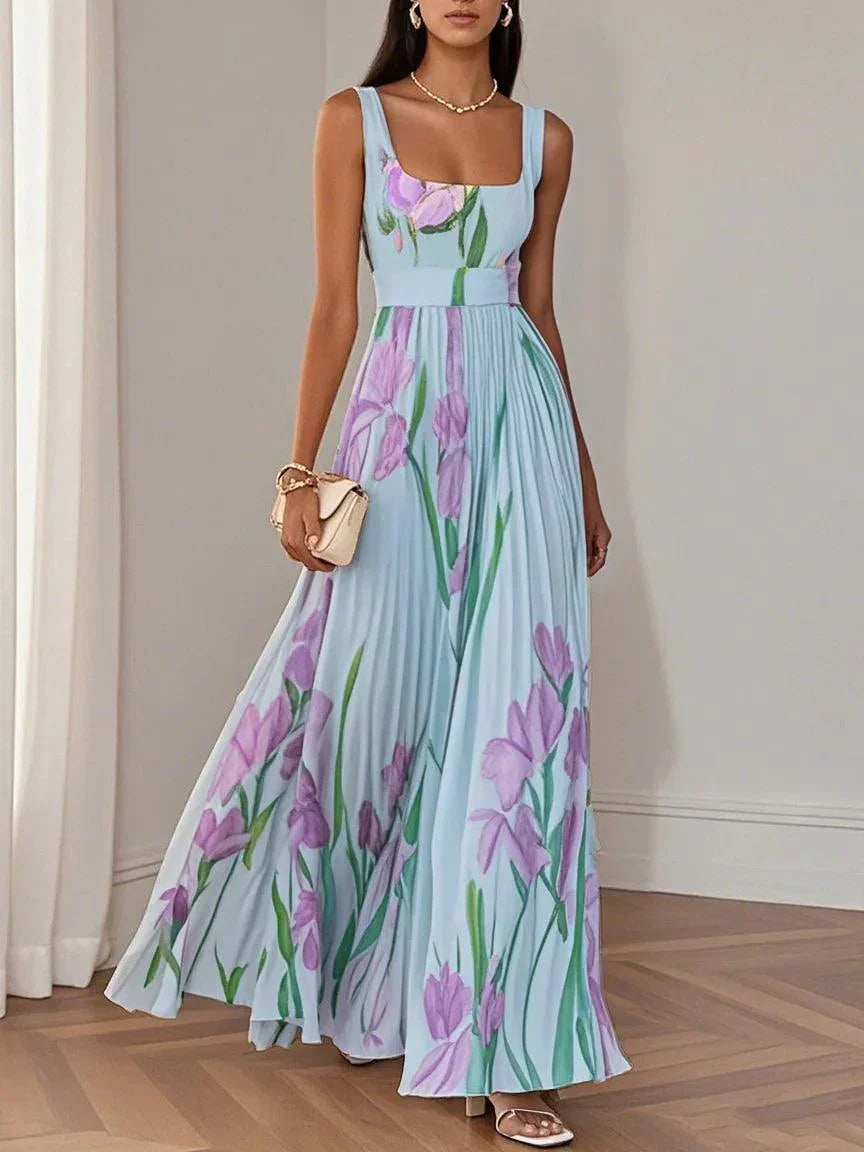 Yara™ | Robe maxi plissée en chiffon