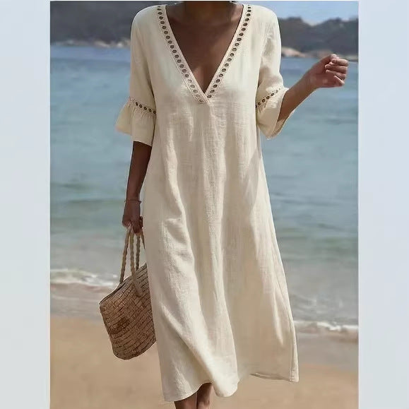 ELARA | Robe Maxi Aérée Confort Flatteur Style Côtier