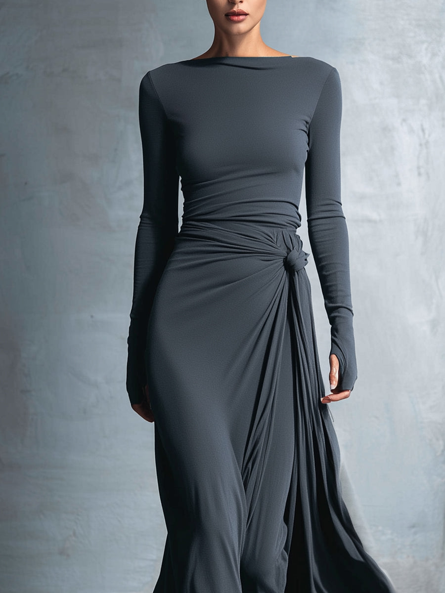 Nyama™ | Robe maxi avec nœud latéral