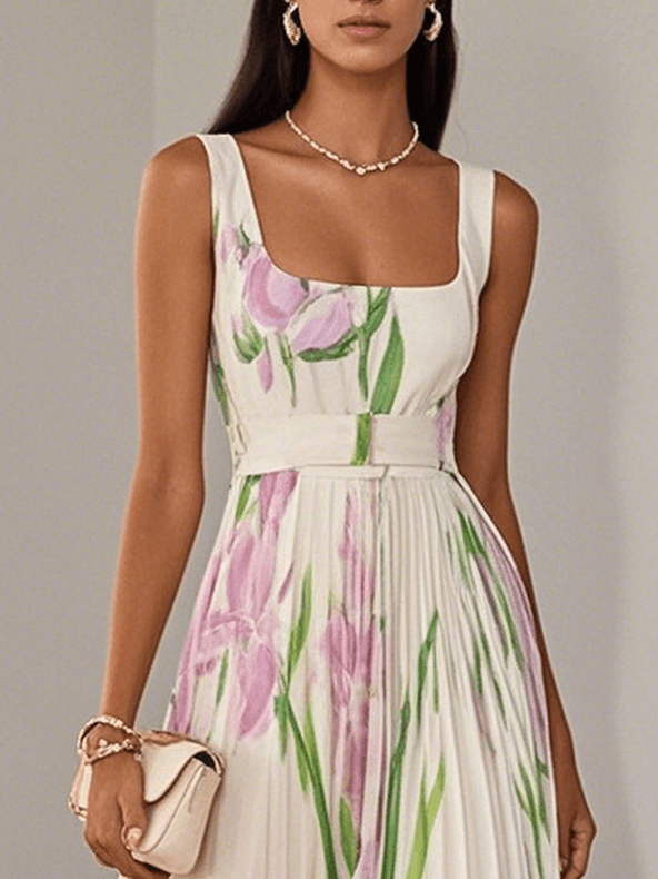 Yara™ | Robe maxi plissée en chiffon