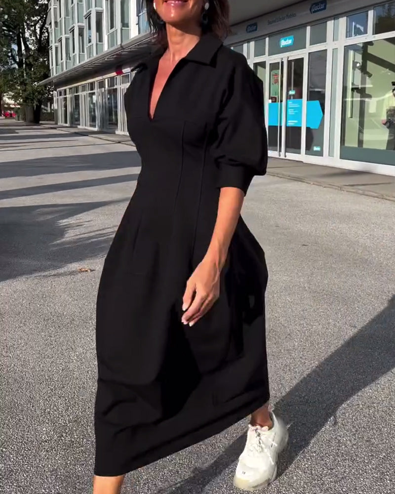 CATERINA | Robe Midi avec Ligne Élégante et Confort Maximum du Matin au Soir