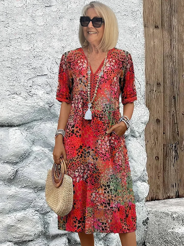 CALLIE | Robe Midi Vibrante Ajustement Flatteur Style Effortless