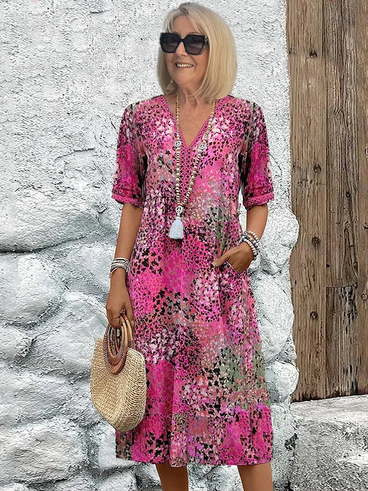 CALLIE | Robe Midi Vibrante Ajustement Flatteur Style Effortless