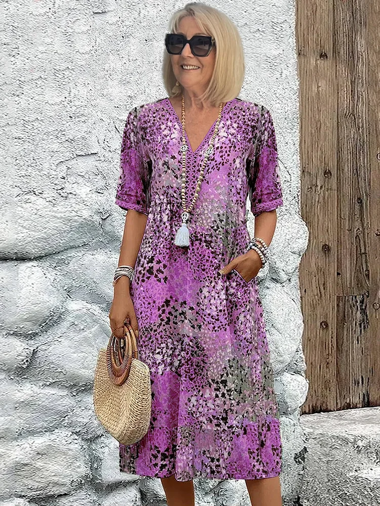 CALLIE | Robe Midi Vibrante Ajustement Flatteur Style Effortless