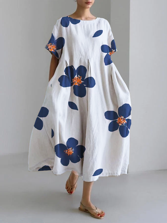 CATERINA | Robe d'été longue avec des fleurs vibrantes et un confort doux pour les jours ensoleillés