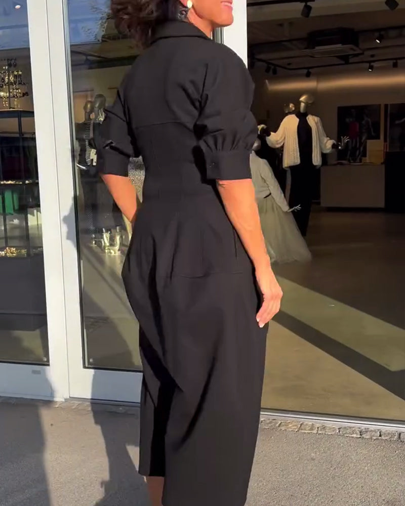 CATERINA | Robe Midi avec Ligne Élégante et Confort Maximum du Matin au Soir