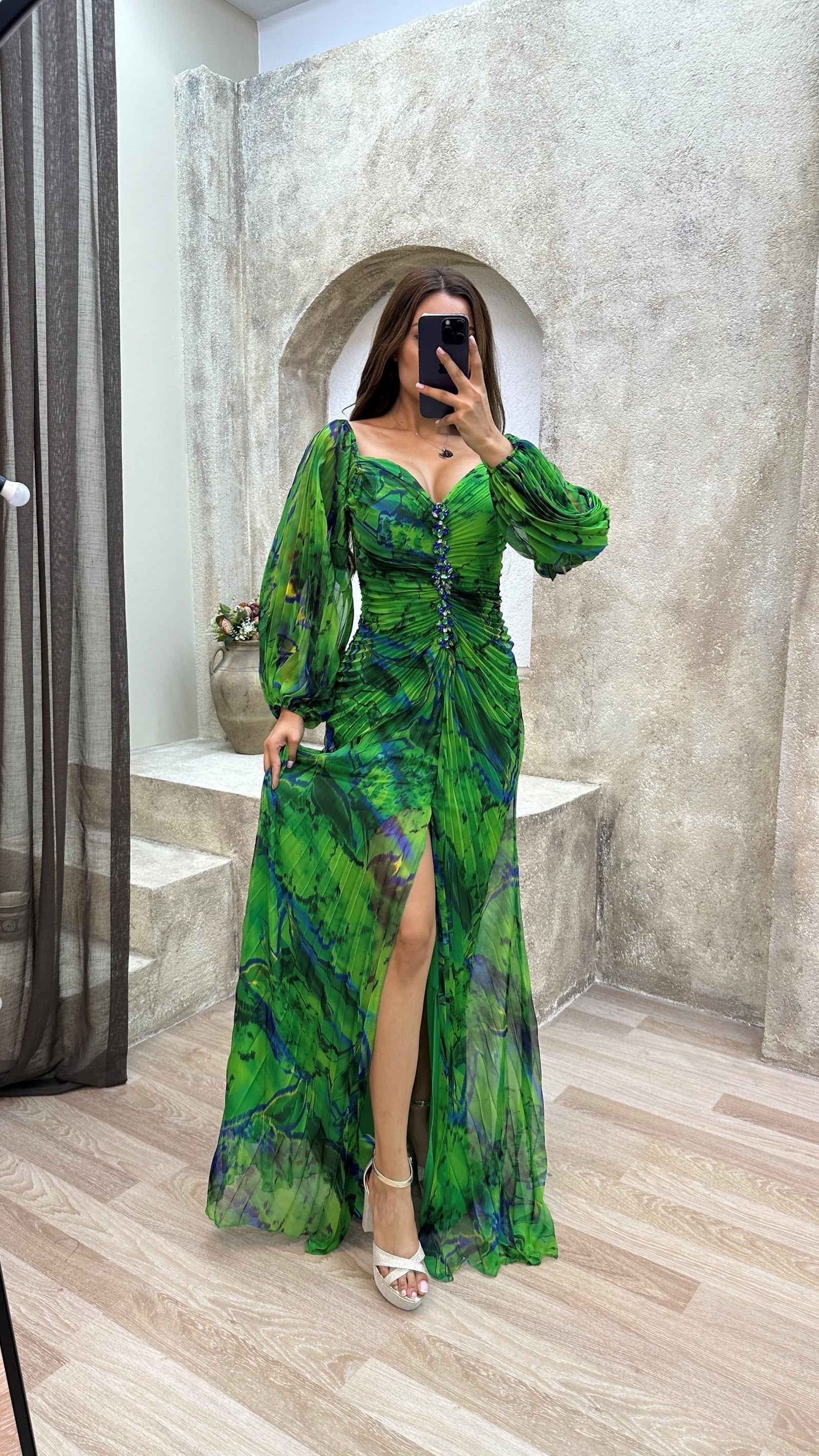 Maud™ | Robe de soirée longue plissée