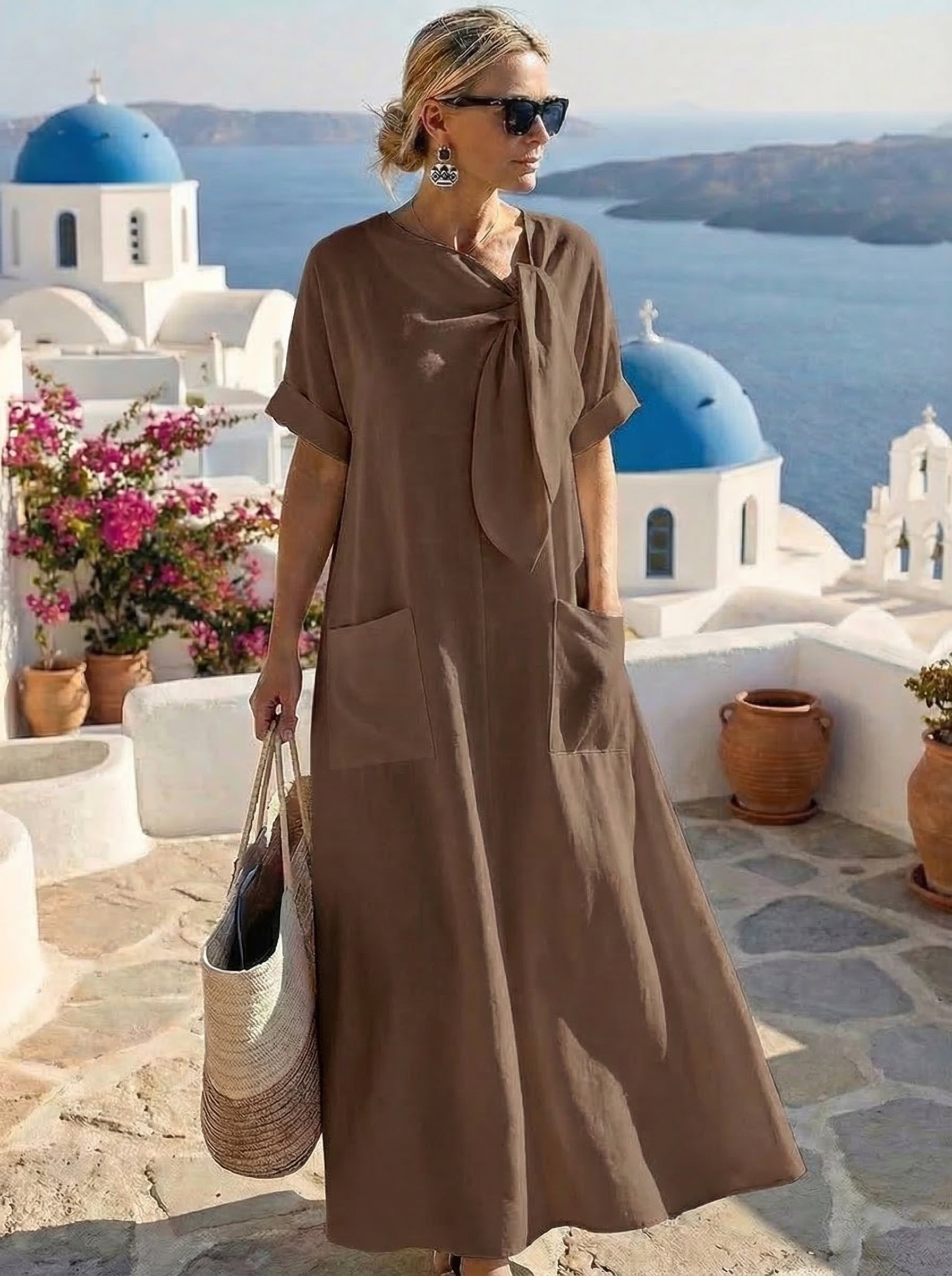 Fleur™ Robe Élégante avec Poches