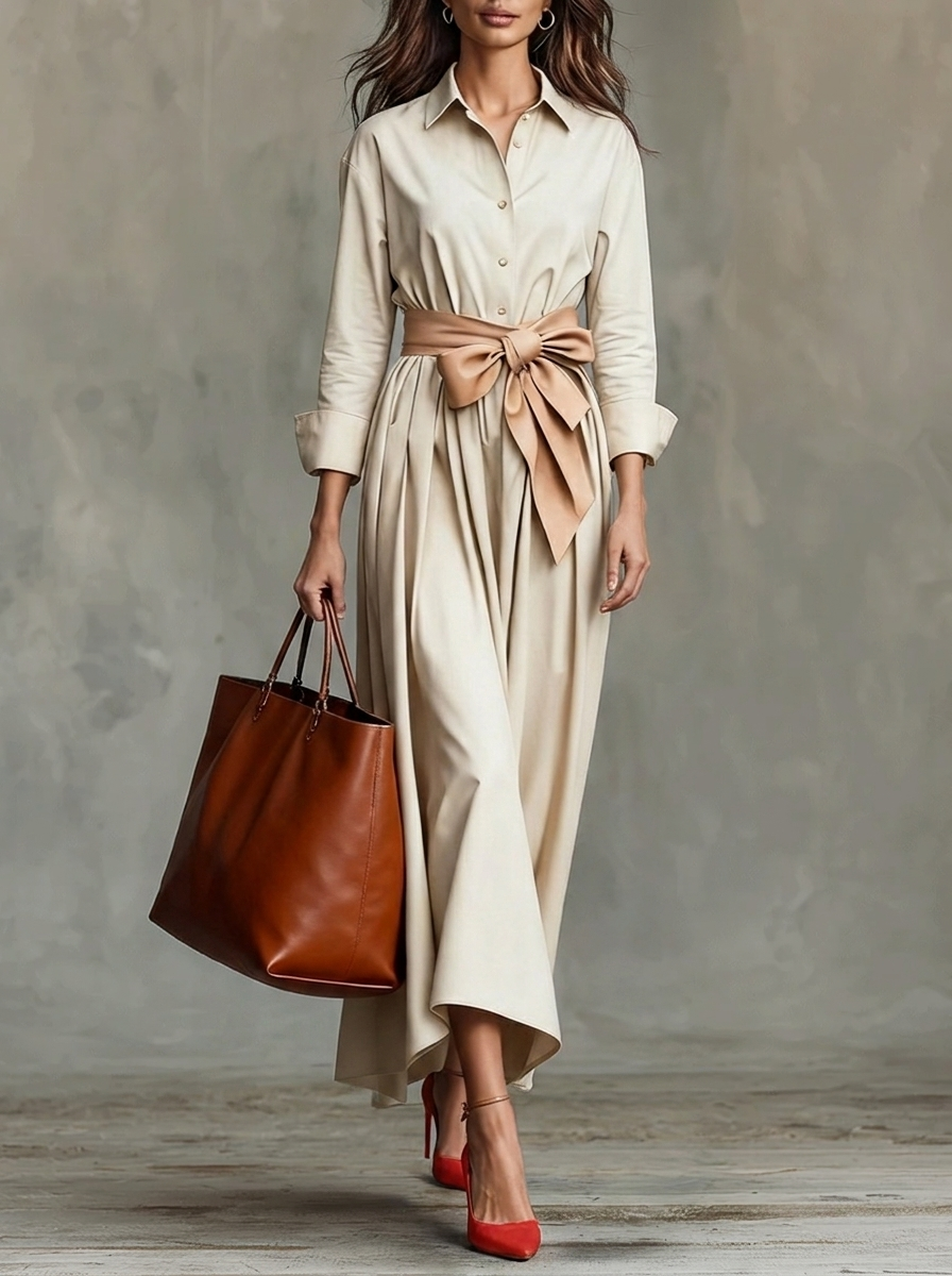 Marise | Robe Maxi Élégante avec Détail Nœud