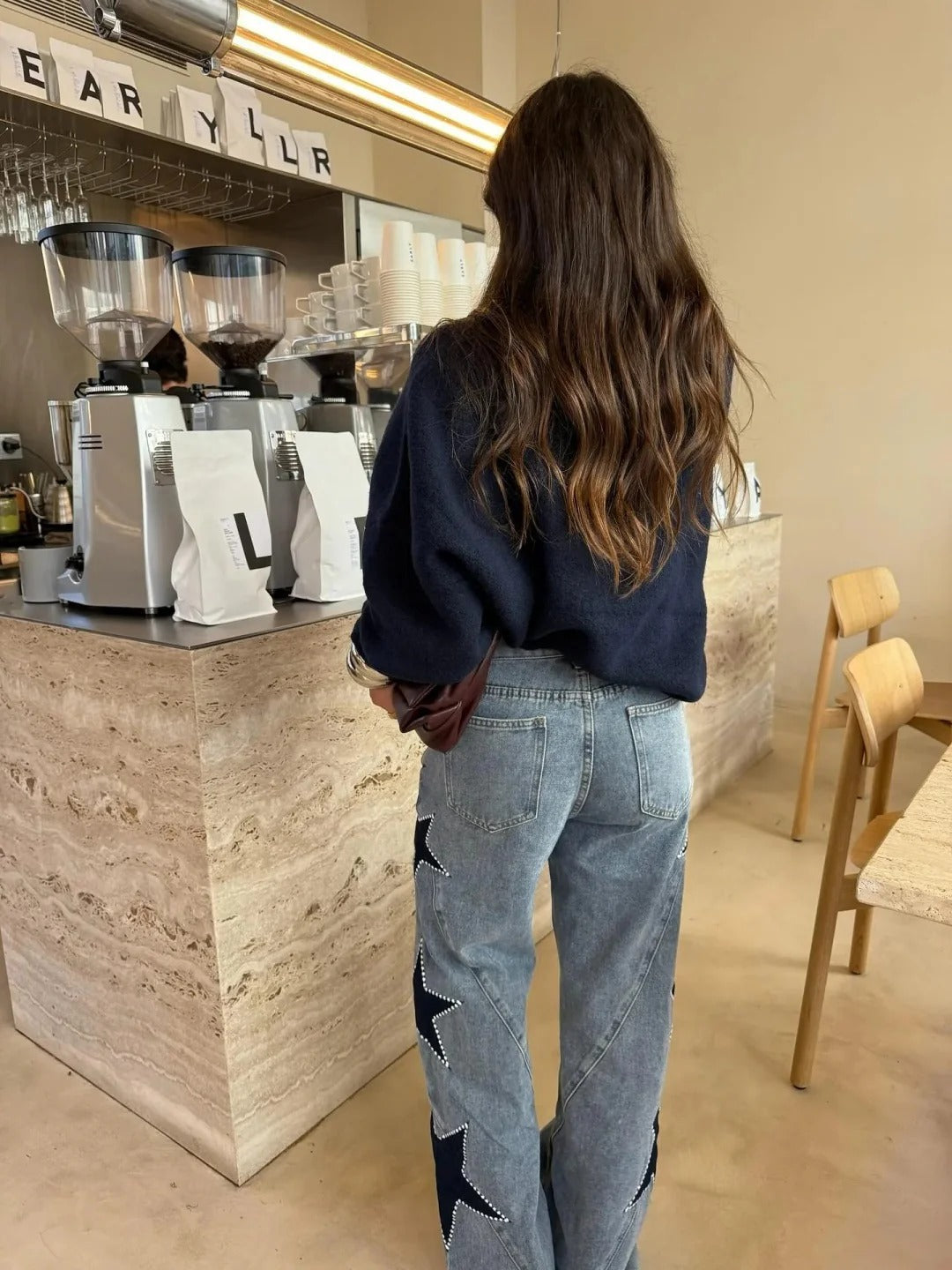 Ferrier™| Jean Casual Coupe Droite à Étoiles