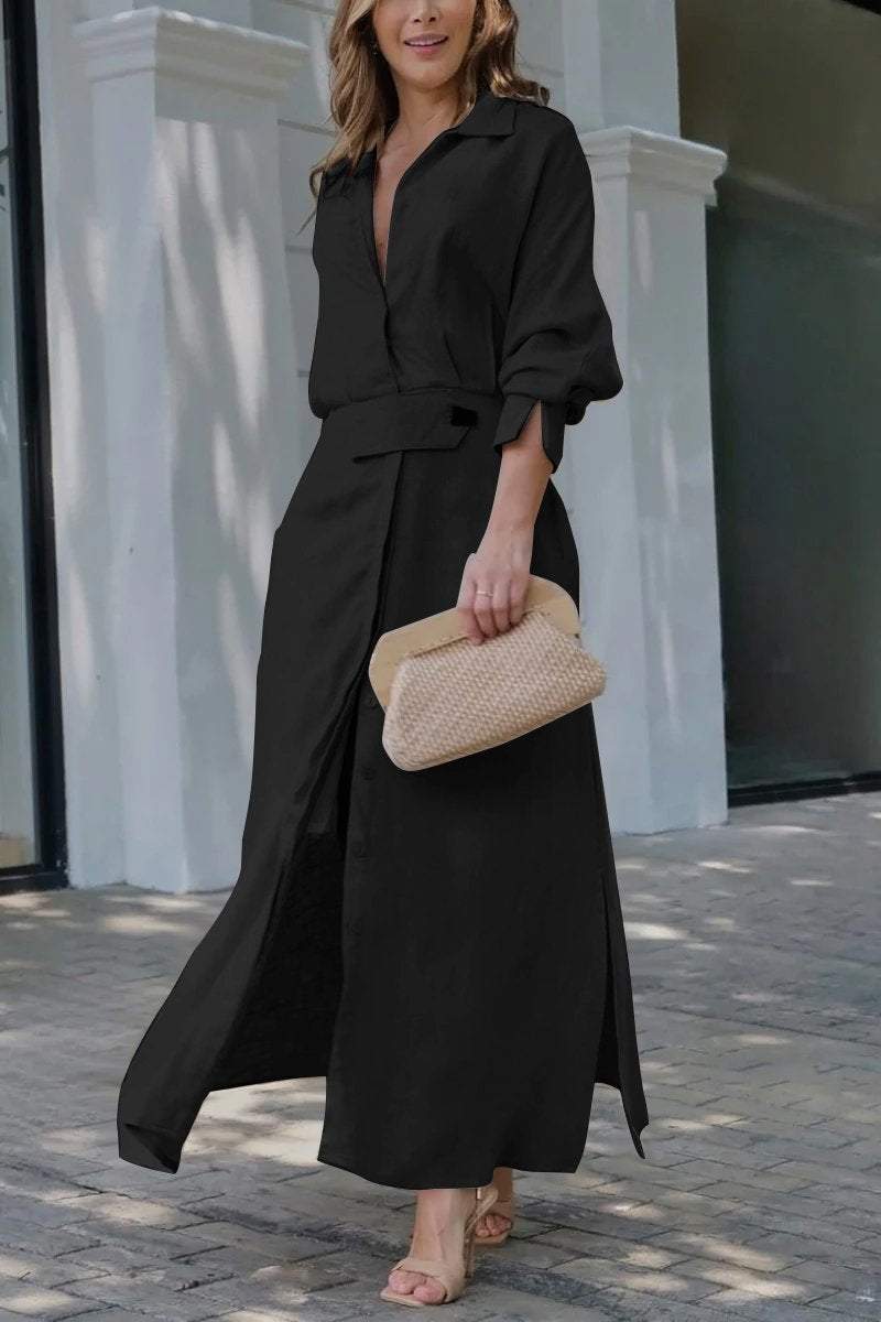 ELISABETTA | Robe Maxidress Élégante avec Décolleté en V et Coupe Fluide pour un Été Chic