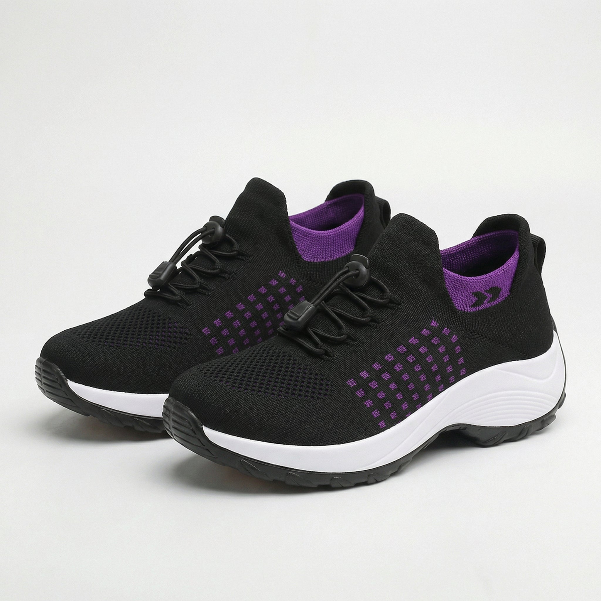 Chaussures Ambulo Tissu Tricoté - Violet Noir