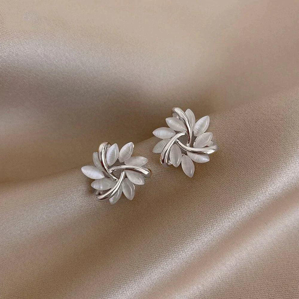 Mendie™ | Créoles Dorées avec Fleurs d'Opale