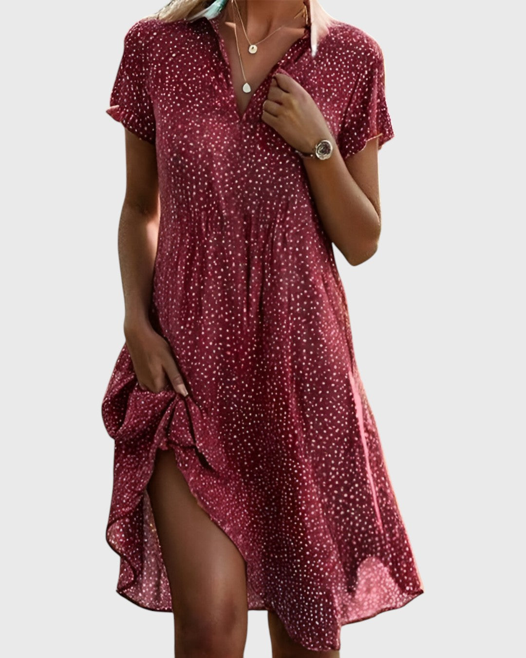 VITTORIA | Robe Midi Raffinée et Fluide pour un Style Libre et Confiant