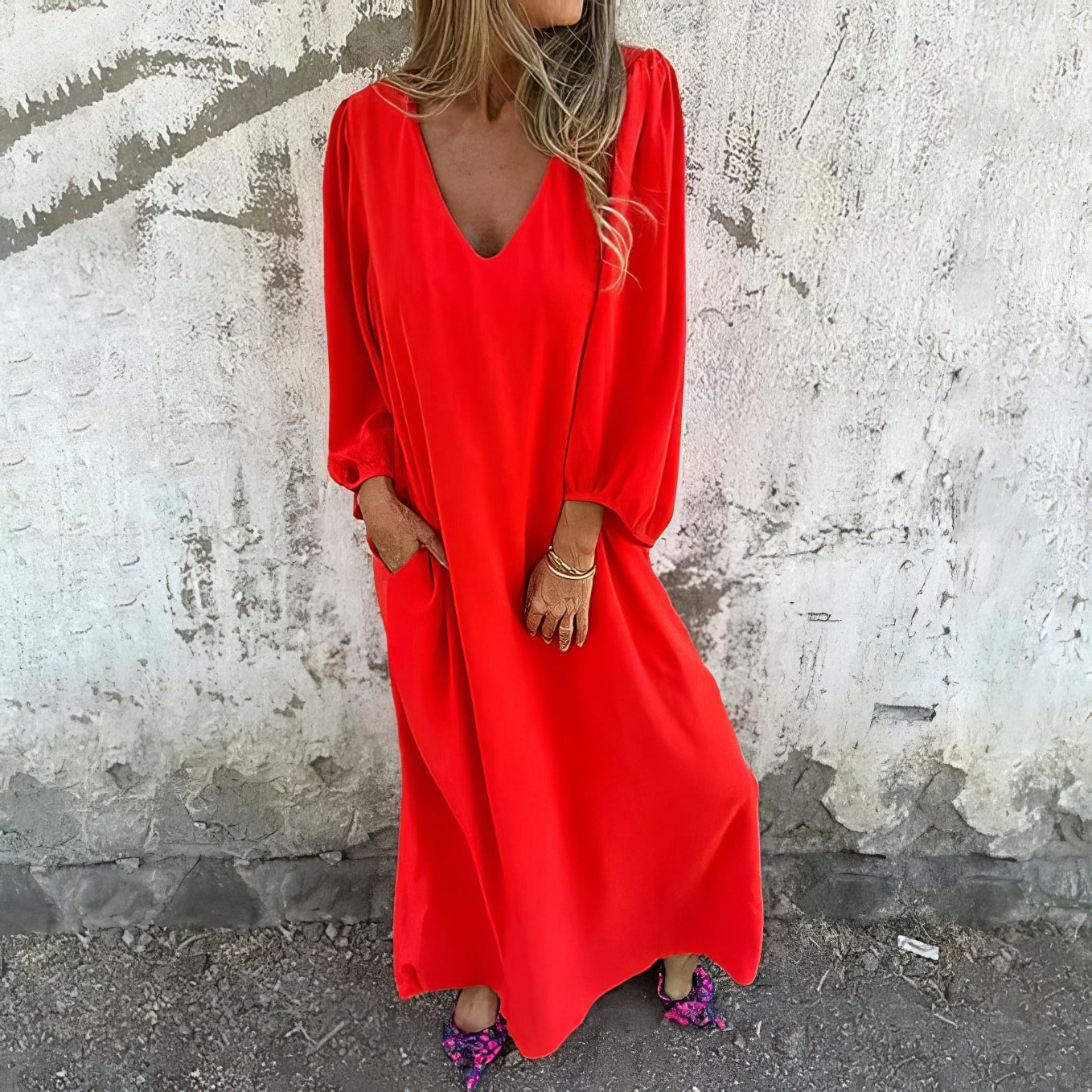 LIVIA | Robe Bohémienne Longue avec Poches et Coupe Stylée